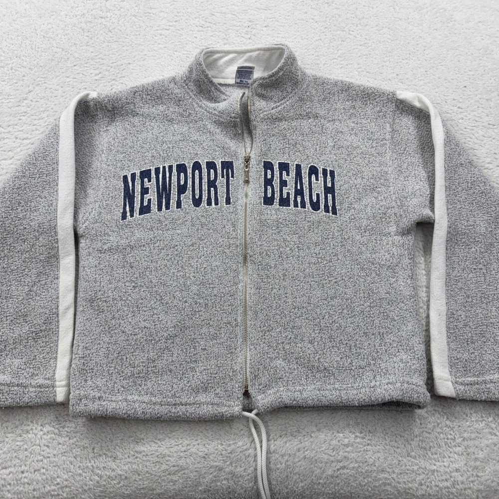 VTG ESY Sportswear Newport Beach‎ Gray Zip Up Jacket Women's Size M
